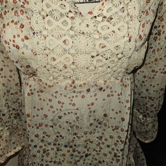 Decree Womans Sheer Long Sleeve Blouse Size S - Picture 7 of 14